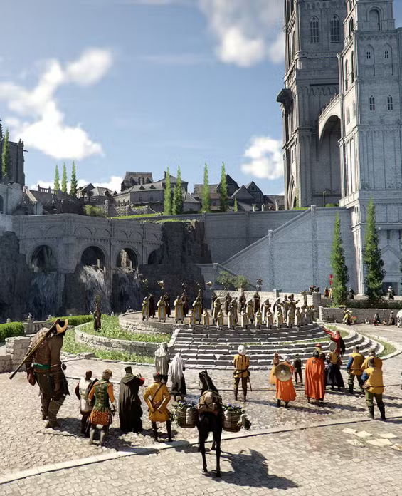 Crimson Desert gameplay demo showing protagonist Kliff in a massive open-world battle scene