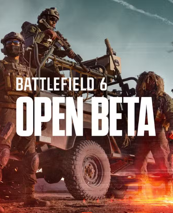 Battlefield 6 soldier in Advance Party PS5 exclusive skin standing ready in open beta combat environment.