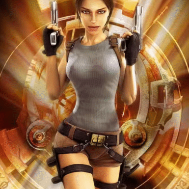 Lara Croft in Tomb Raider Anniversary gameplay scene