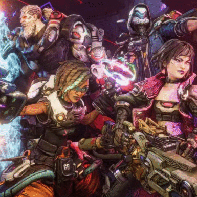 C4SH robot Vault Hunter holding dice and playing cards