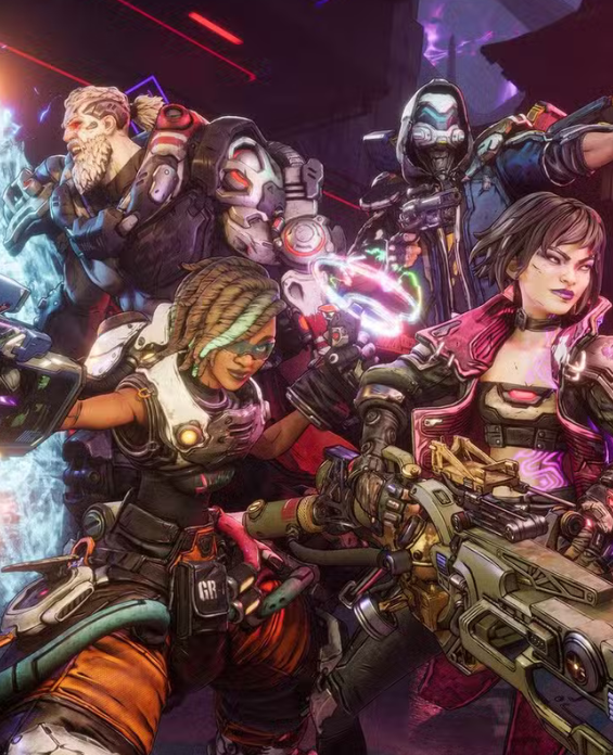 C4SH robot Vault Hunter holding dice and playing cards