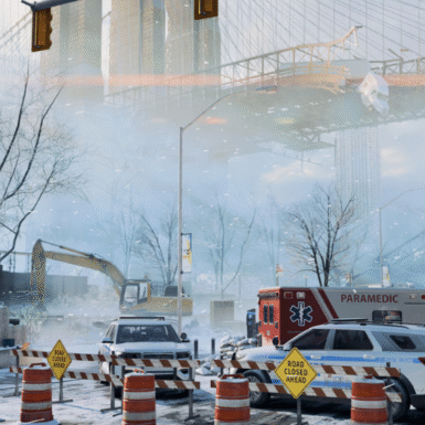Battlefield 6 Winter Offensive event on a snowy Empire State map.